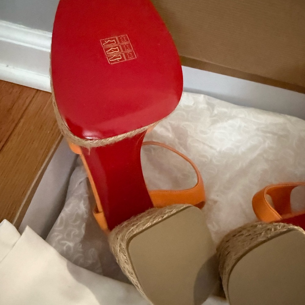Christian Louboutin Orange Platform Sandals - Picture 7 of 8